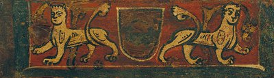 Small Coffered Ceiling Panel with Coat of Arms and Manticores by Unbekannt Unbekannt